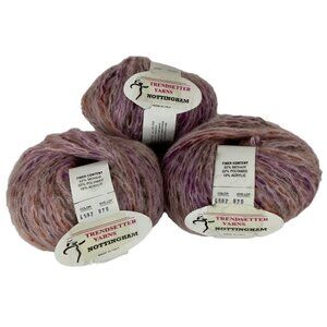 Trendsetter Yarns Nottingham Mohair Blend 3 Skeins Pink Passion 4592 Dye Lot 970